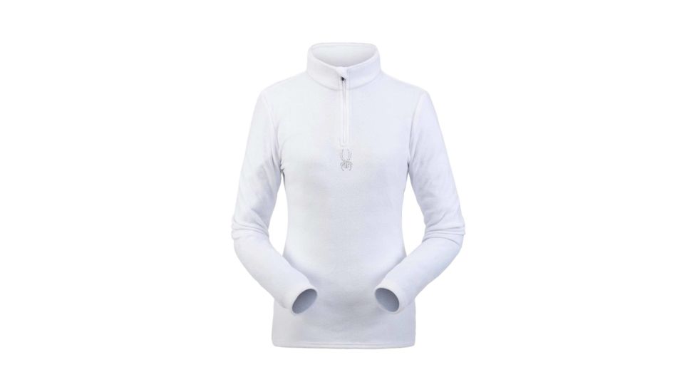 Spyder Shimmer Bug Zip T-Neck Top - Womens, White, Extra Small, 194091100XS