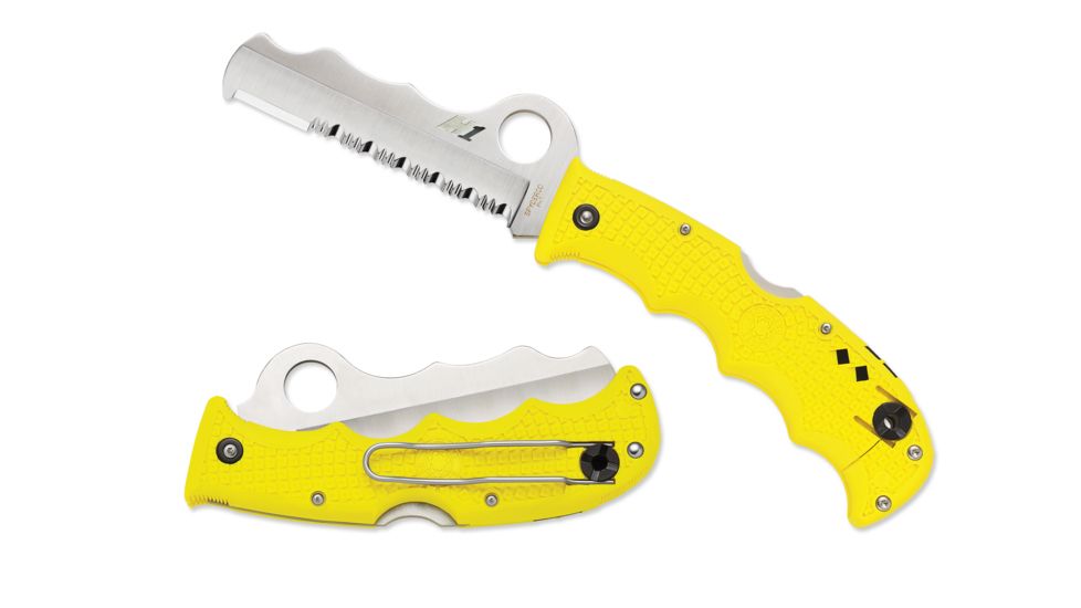 Spyderco Assist Salt Lightweight Yellow Combination Edge Knife C79PSYL