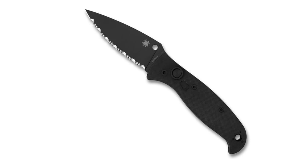 Spyderco Autonomy 2 Automatic Folding Knife, 3.5in, LC200N Steel, Drop Point Blade, SpyderEdge, G-10 Black Handle, C165GSBBK2