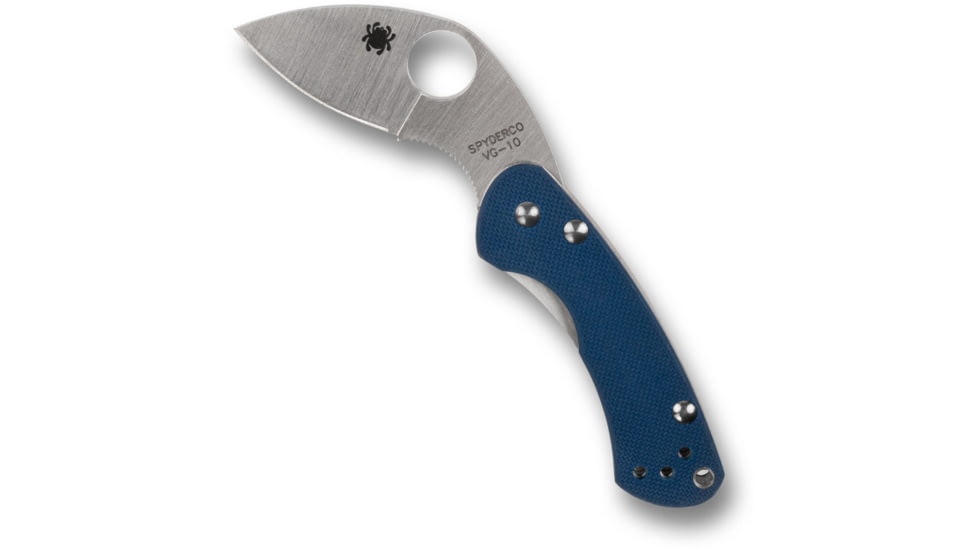 Spyderco Balance Sprint Folding Knife, 1.98 in, CPM SPY27, Leaf Blade, G-10, Cobalt Blue Handle, C141GPCBL