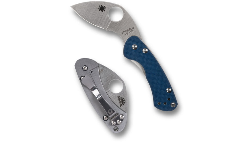 Spyderco Balance Sprint Folding Knife, 1.98 in, CPM SPY27, Leaf Blade, G-10, Cobalt Blue Handle, C141GPCBL