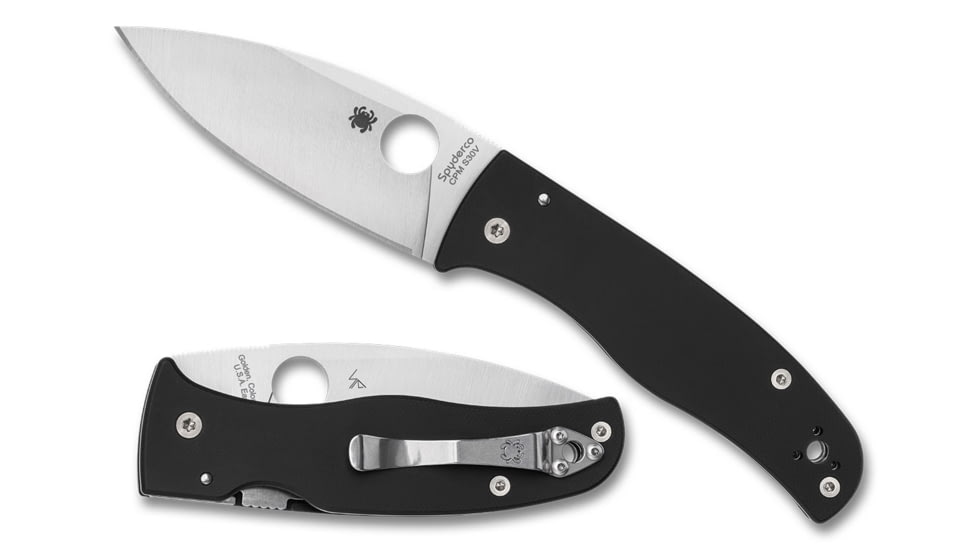 Spyderco Bodacious Folding Knife, 3.66in, CPM-S30V, Leaf Blade, Black Handle, C263GP