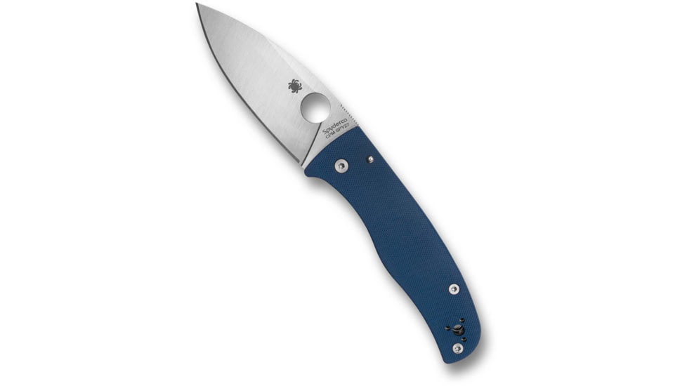 Spyderco Bodacious CPM SPY27 3.63in Folding Knife, Satin Finish, Silver, Blue G-10 Handle, C263GPCBL