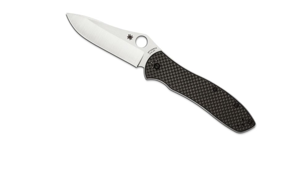 Spyderco Bradley Folder 2 CF/G-10 Laminate Plain Edge Folding Knife C134CFP2