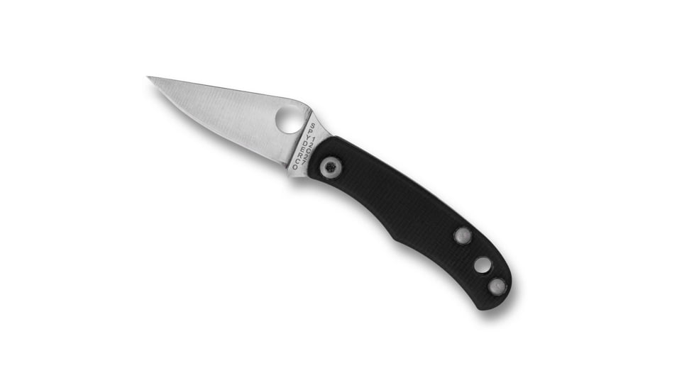 Spyderco Bug Folding Knife, 1.26in, 12C27, Drop Point Blade, G10 Black Handle, C133GBKP