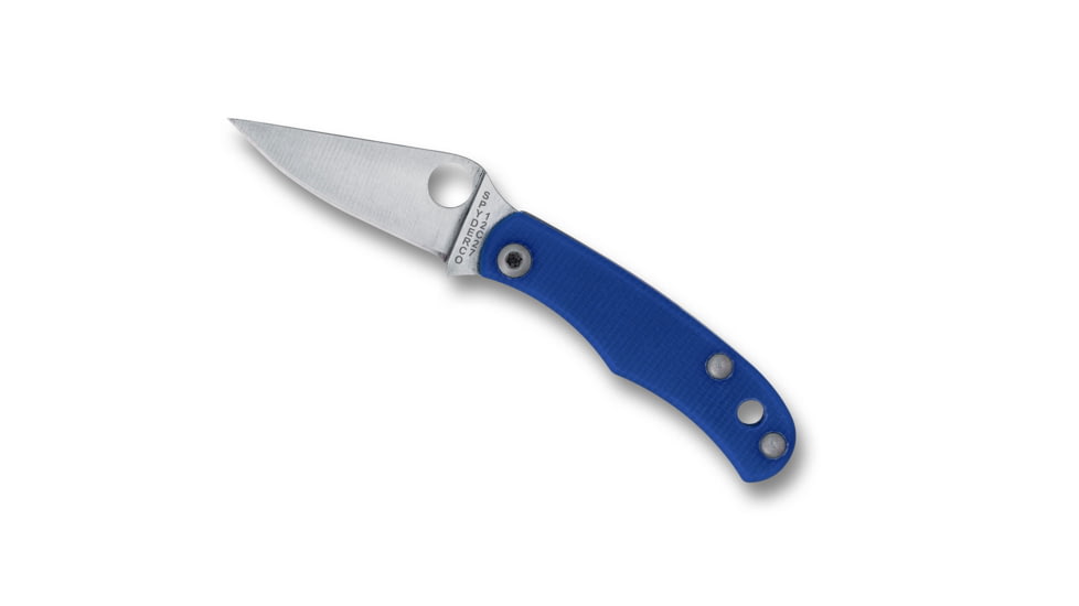 Spyderco Bug Folding Knife, 1.26in, 12C27, Drop Point Blade, G10 Blue Handle, C133GBLP