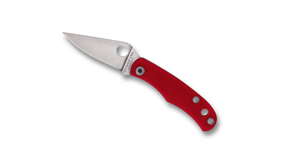 Spyderco Bug Folding Knife, 1.26in, 12C27, Drop Point Blade, G10 Red Handle, C133GRDP