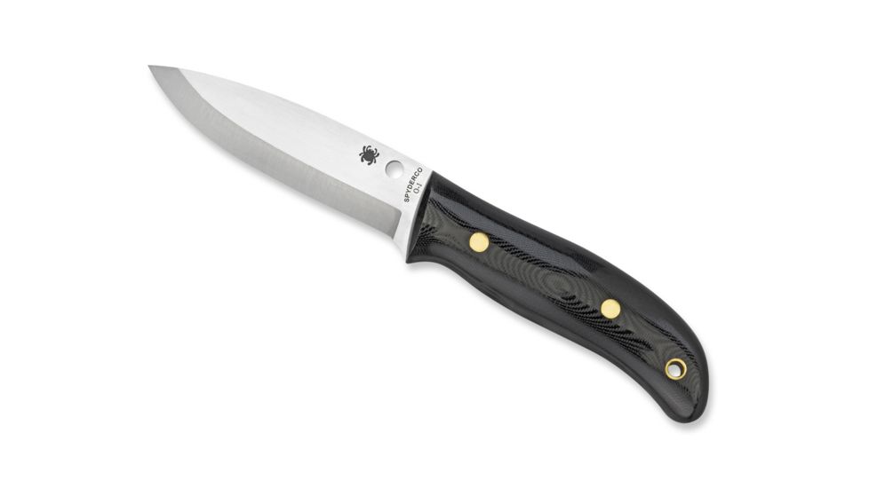 Spyderco Bushcraft G-10 Fine Edge Fixed Blade Knife w/ Leather Sheath FB26GP