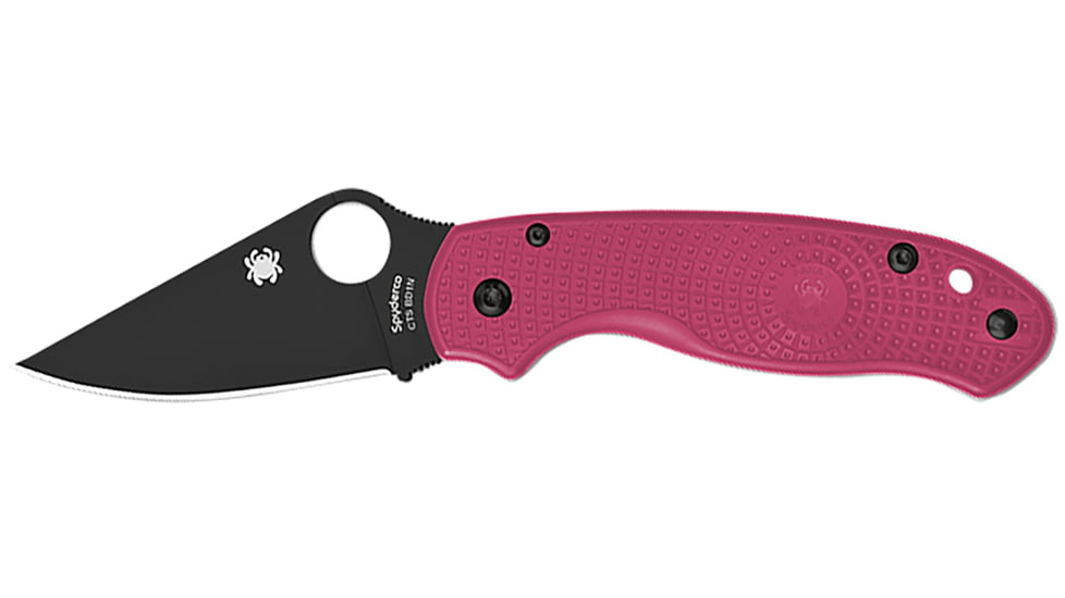 Spyderco Para 3 Lightweight Folding Knife, 2.93in, CTS BD1N, DLC Plain Blade, Pink FRN Handle, C223PNBK