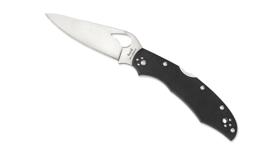 Byrd by Spyderco Cara Cara 2 Folding Knife, 95 mm, Stainless Steel Plain Blade, G-10 Black Handle, BY03GP2