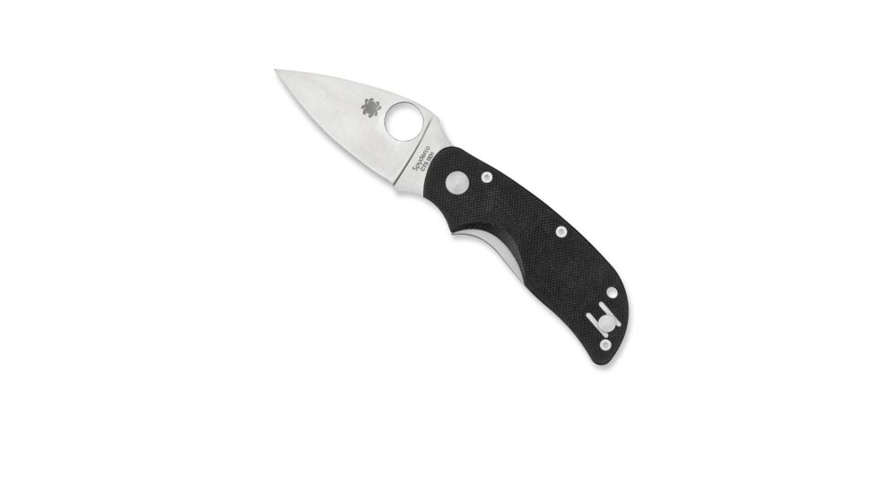Spyderco Cat Black Handle G-10 Silver FE Blade Fold Knife C129GP