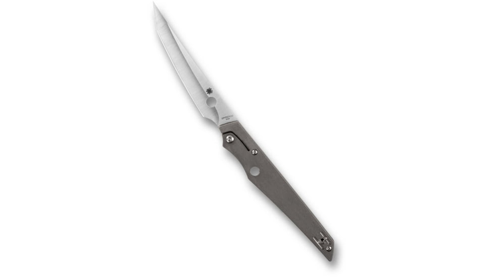 Spyderco Cobol Folding Knife, 3.63in, M390, Hawkbill Blade, Plain Edge, Satin Finish, Gray Titanium Handle, C273TIP