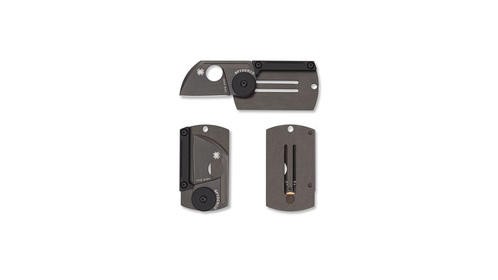 Spyderco Dog Tag Folder Black Blade Plain Edge Knife C188ALTIBBKP