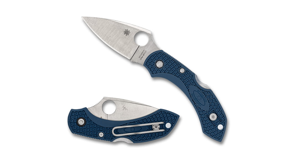 Spyderco Dragonfly 2 Folding Knife, 2.28in, CPM SPY27, Modified Clip, Satin, FRN Blue Handle, 716104000364