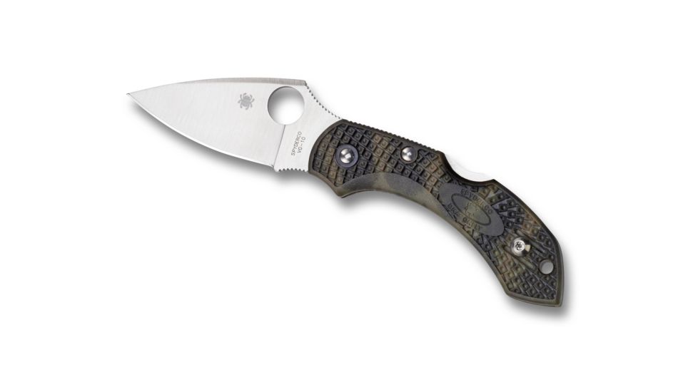 Spyderco Dragonfly 2 Zome Folding Knife, 2.28in, VG-10, Leaf Blade, FRN Green Handle, C28ZFPGR2