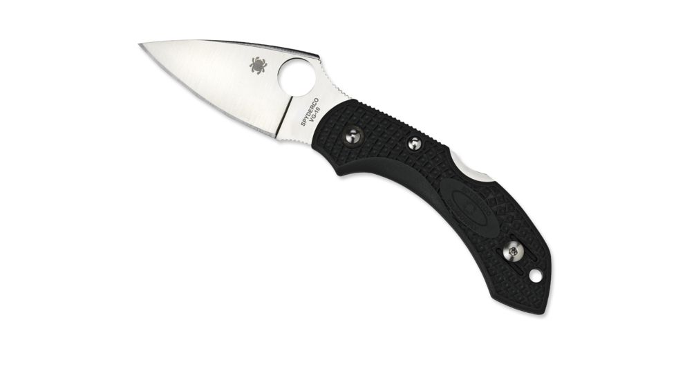 Spyderco Dragonfly 2 Lightweight Folding Knife, 2.313in, VG-10 Plain, Leaf Blade, FRN, Black Handle, C28PBK2