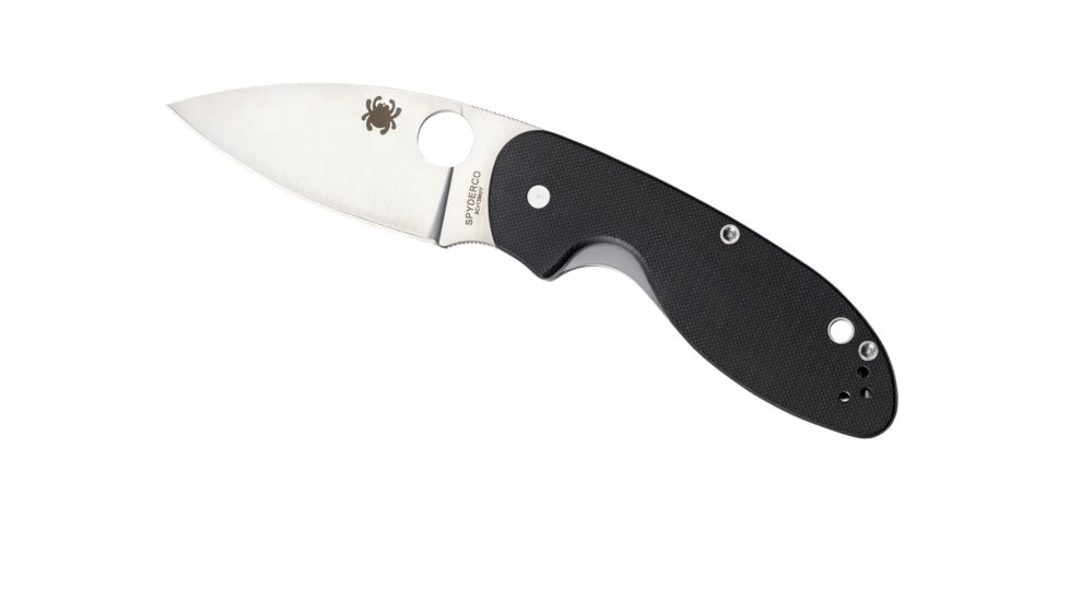 Spyderco Efficient Folding Knife, 3in, 8Cr13MoV, Leaf Blade, Fiberglass-Reinforced Nylon, Black Handle, C216GP