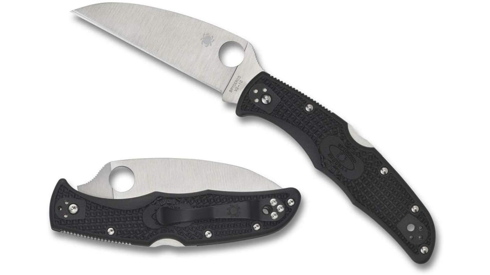 Spyderco Endura 4 Folding Knife, 3.8in, VG-10, Flat Ground Wharncliffe Plainedge, FRN Black Handle, C10FPWCBK