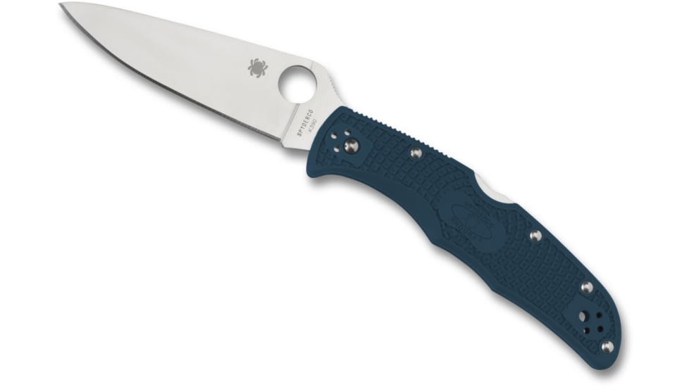 Spyderco Endura 4 Folding Knife, 3.8in, K390 Steel, Leaf Blade, FRN Blue Handle, C10FPK390