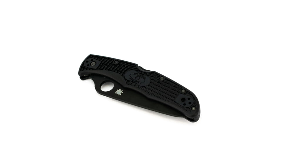 Spyderco Endura 4 Lightweight Folding Knife, 3.8in, VG-10, Partially Serrated Drop Point Blade, Black Blade, Black FRN Handle, C10PSBBK