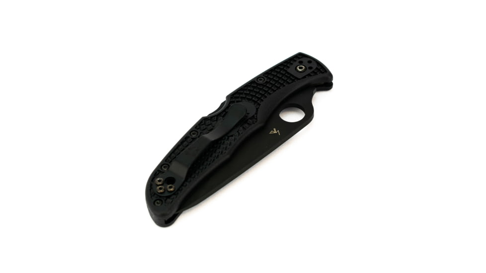 Spyderco Endura 4 Lightweight Folding Knife, 3.8in, VG-10, Partially Serrated Drop Point Blade, Black Blade, Black FRN Handle, C10PSBBK