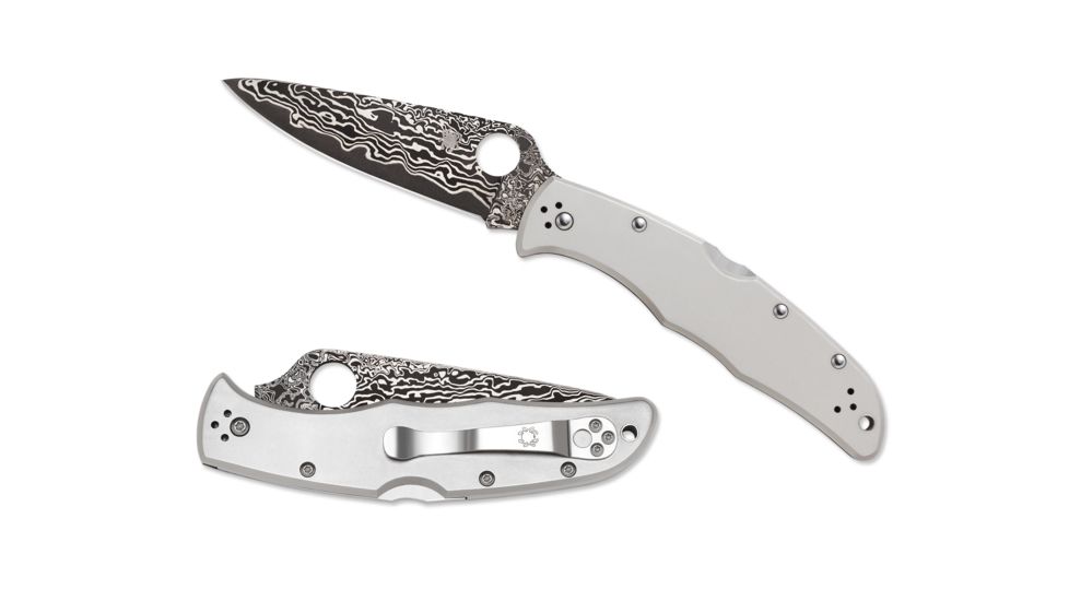 Spyderco Endura 4 Titainum/Damascus Plain Edge Knife C10TIPD