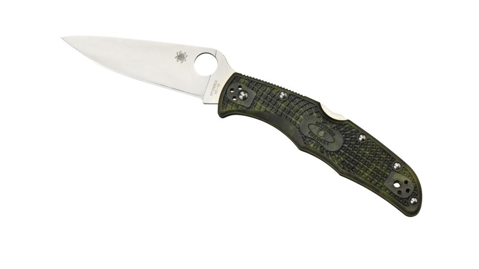 Spyderco Endura 4 Zome Folding Knife, 3.8in, VG-10, Drop Point, FRN Green Handle, C10ZFPGR