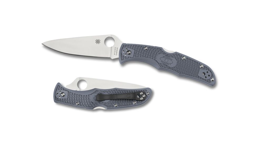Spyderco Endura, Gray FRN, Super Blue Plain C10FPGYE