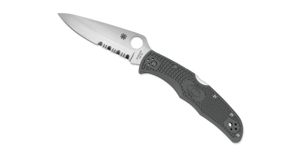 Spyderco Endura 4 Folding Knife, 3.8in, VG-10, Clip Point, Partially Serrated Blade, Foliage Green FRN Handle, C10PSFG