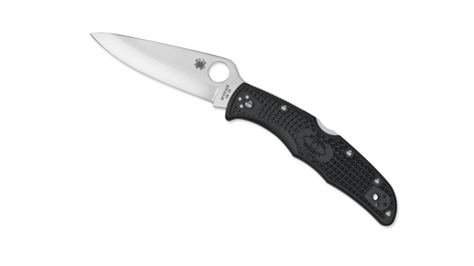 Spyderco Endura 4 Lightweight Folding Knife, 3.8in, VG-10, Satin Finish, Drop Point Blade, FRN Black Handle, C10PBK