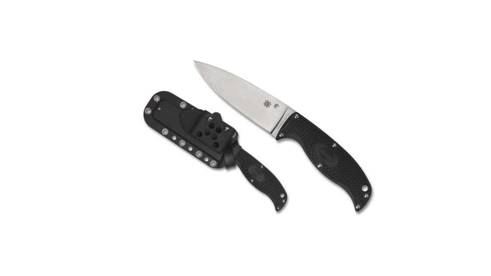Spyderco Enuff 2 Fixed Blade Knife, 3.95in, K390 Steel, Plain Edge Blade, FRN Handle, FB31PBL2K390