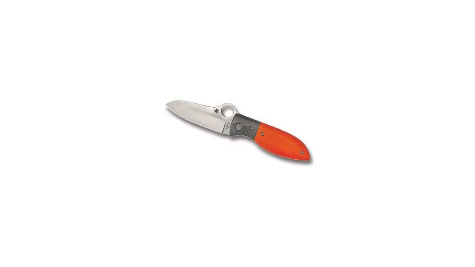 Spyderco Firefly Folding Knife,2.74in VG10 PlainEdge Blade,Orange Handle C184GPOR