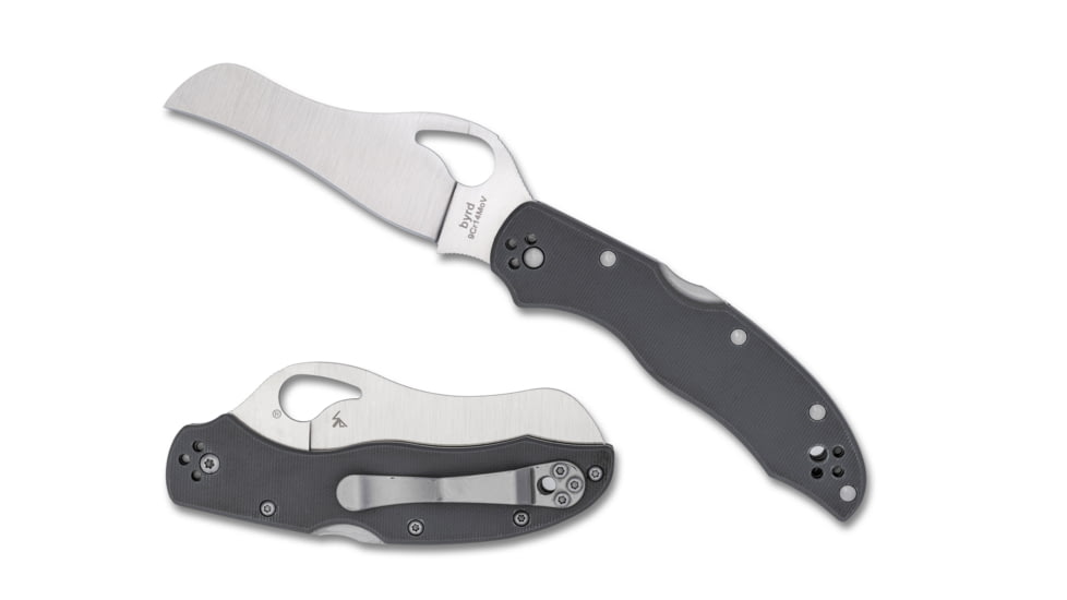 Spyderco Gooney Folding Knife, 3.46in, 9Cr14MoV Stainless Steel, Wharncliffe Blade, G10, Grey Handle, BY24GPGY