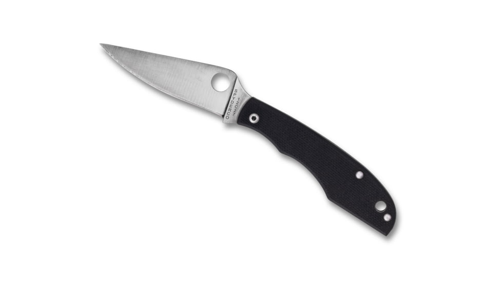 Spyderco Grasshopper Folding Knife, 2.28in, 12C27, Clip Point Blade, G10, Black Handle C138GBKP