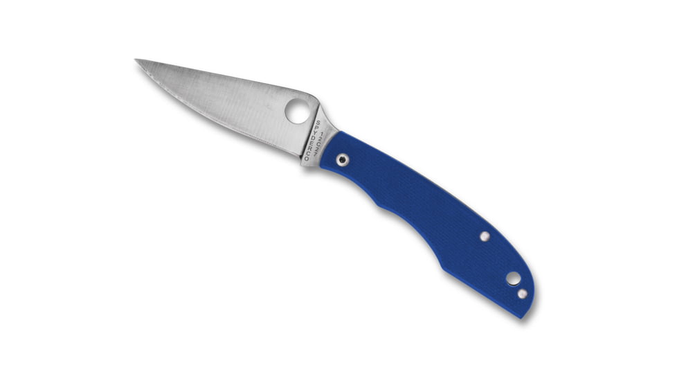 Spyderco Grasshopper Folding Knife, 2.28in, 12C27, Clip Point Blade, G10, Blue Handle, C138GBLP