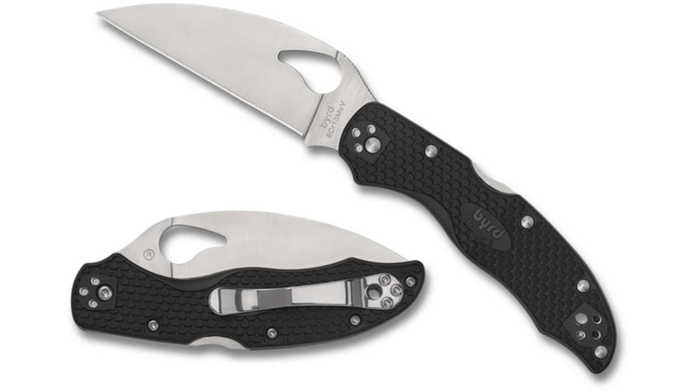 Spyderco Harrier 2 Wharncliffe Folding Knives, 3.38in, 8Cr13MoV Steel, PlainEdge, FRN Handle, BY01PBKWC2