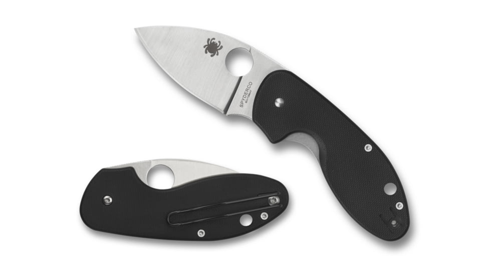 Spyderco Insistent Plain Edge Folding Knife, 2.48in, G-10, Tip-Up, Black, C246GP