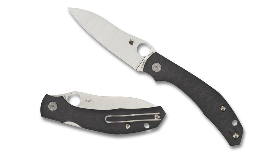 Spyderco Kapara Folding Knife, 3.58in, CPM S30V, Drop Point Blade, Carbon Fiber Handle, C241CFP