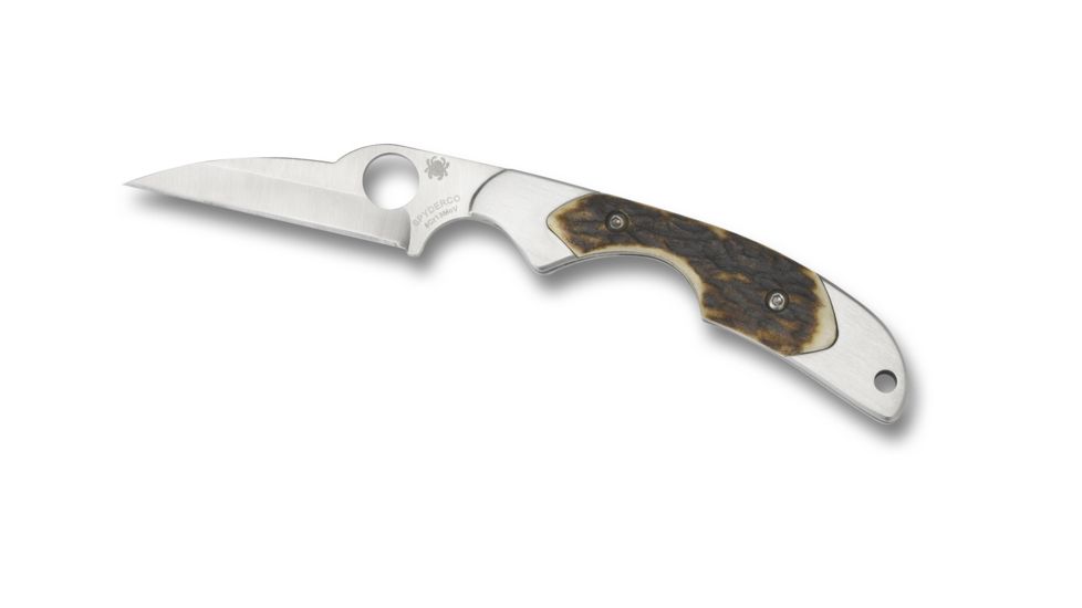 Spyderco Kiwi3 Stag Handle FE Blade Fold Knife C75STP3