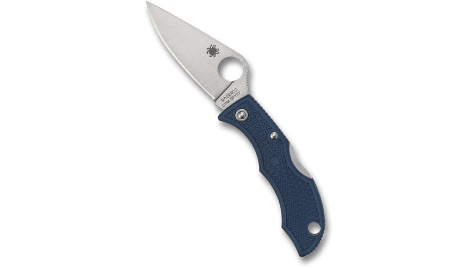 Spyderco Ladybug 3 Lightweight Folding Knife, 1.93in, CPM SPY27, Leaf Blade, Satin Finish, Silver, FRN Blue Handle, LPCBL3