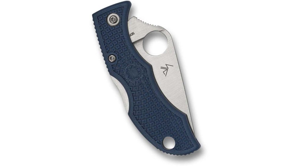 Spyderco Ladybug 3 Lightweight Folding Knife, 1.93in, CPM SPY27, Leaf Blade, Satin Finish, Silver, FRN Blue Handle, LPCBL3