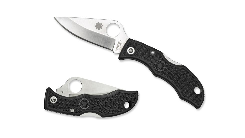 Spyderco Ladybug 3 Folding Knife, 1.9in, VG-10, Clip Point, FRN Black Handle, LBKP3