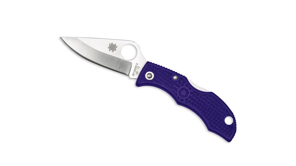 Spyderco Ladybug 3 Folding Knife, 1.9in, VG-10, Clip Point Blade, Purple FRN Handle, LPRP3