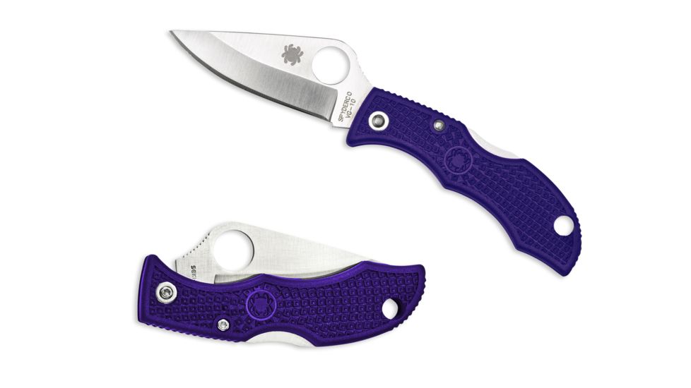 Spyderco Ladybug 3 Folding Knife, 1.9in, VG-10, Clip Point Blade, Purple FRN Handle, LPRP3
