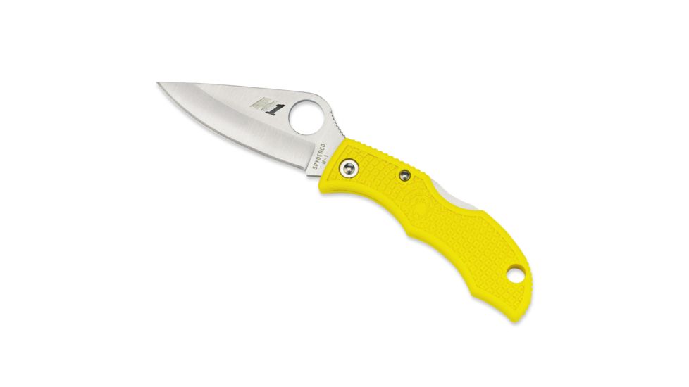 Spyderco Ladybug 3 Salt Folding Knife, 1.9in, H-1 FE, Clip Point Blade, FRN Yellow Handle, LYLP3