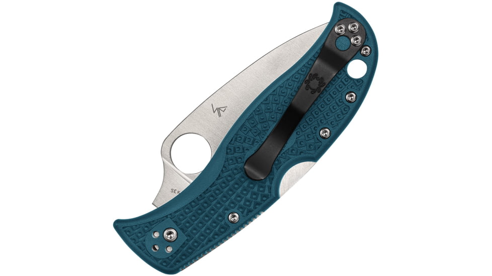 Spyderco Leafjumper Lightweight Folding Knife, 3.09in, K390 Steel, Leaf Blade, SpyderEdge, FRN Blue Handle, C262SBLK390