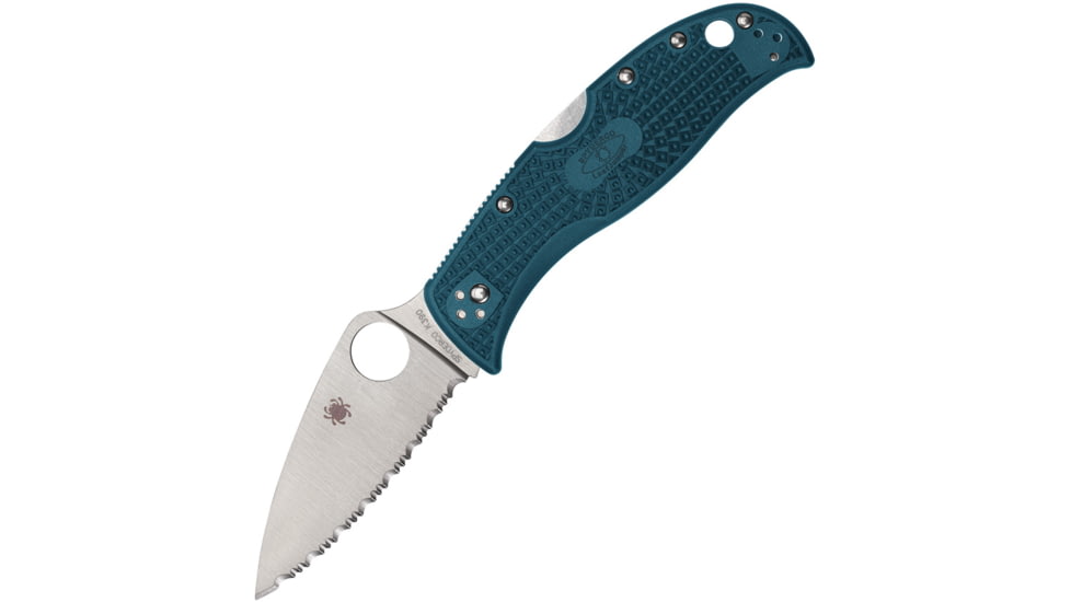 Spyderco Leafjumper Lightweight Folding Knife, 3.09in, K390 Steel, Leaf Blade, SpyderEdge, FRN Blue Handle, C262SBLK390