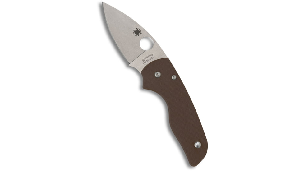 Spyderco Lil' Native Sprint Folding Knife, 2.42in, CPM 15V, Leaf Blade, G-10, Brown Handle, C230GPBN15V