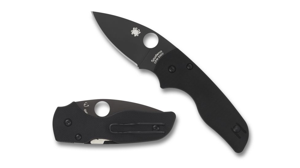 Spyderco Lil' Native Folding Knife, 2.42in, CPM S30V, Drop Point, Plain Edge, G-10 Black Handle, C230GPBBK