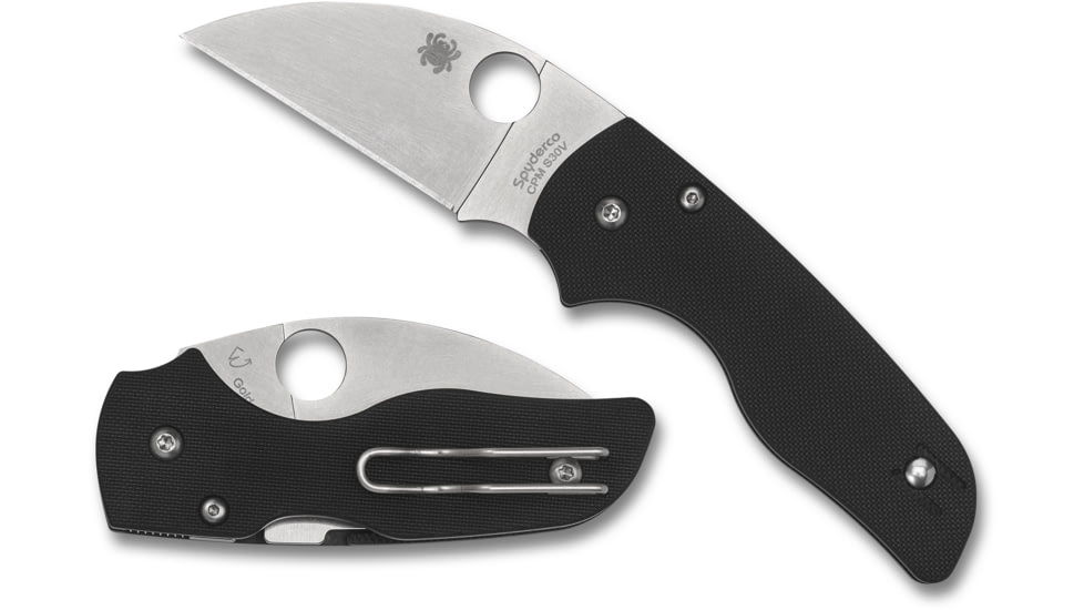 Spyderco Lil' Native Wharncliffe Folding Knife, 2.44in, CPM S30V, Satin Plain Blade, Black G-10 Handle, C230GPWC
